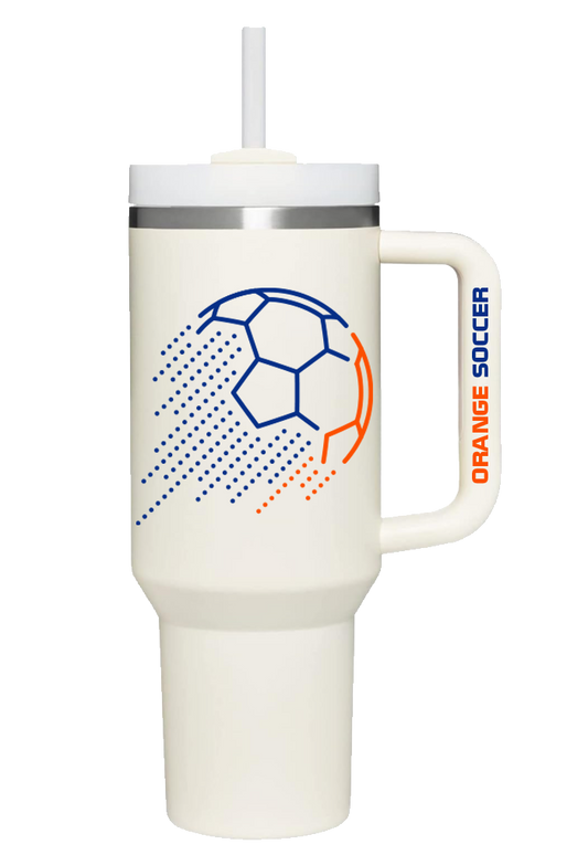 "Orange Soccer" 40 oz vacuum insulated tumbler