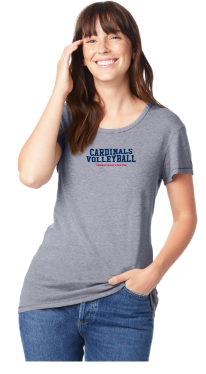 Women's Thomas Worthington "Cardinals Volleyball" Alternative Apparel Vintage Tee