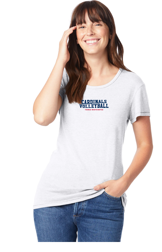 Women's Thomas Worthington "Cardinals Volleyball" Alternative Apparel Vintage Tee