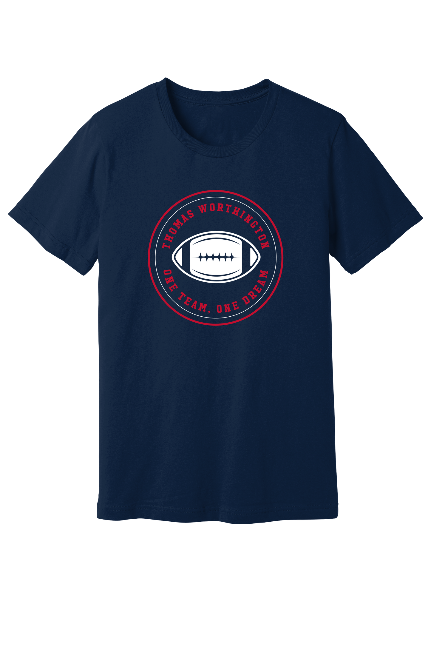 "Thomas Worthington One Team, One Dream" Football Gildan Softstyle Comfort Unisex Tee