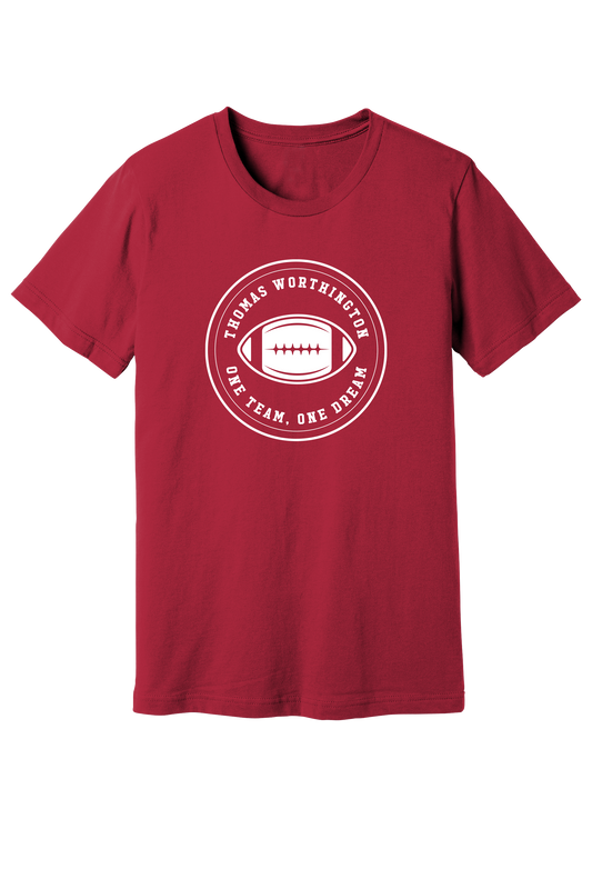 "Thomas Worthington One Team, One Dream" Football Gildan Softstyle Comfort Unisex Tee