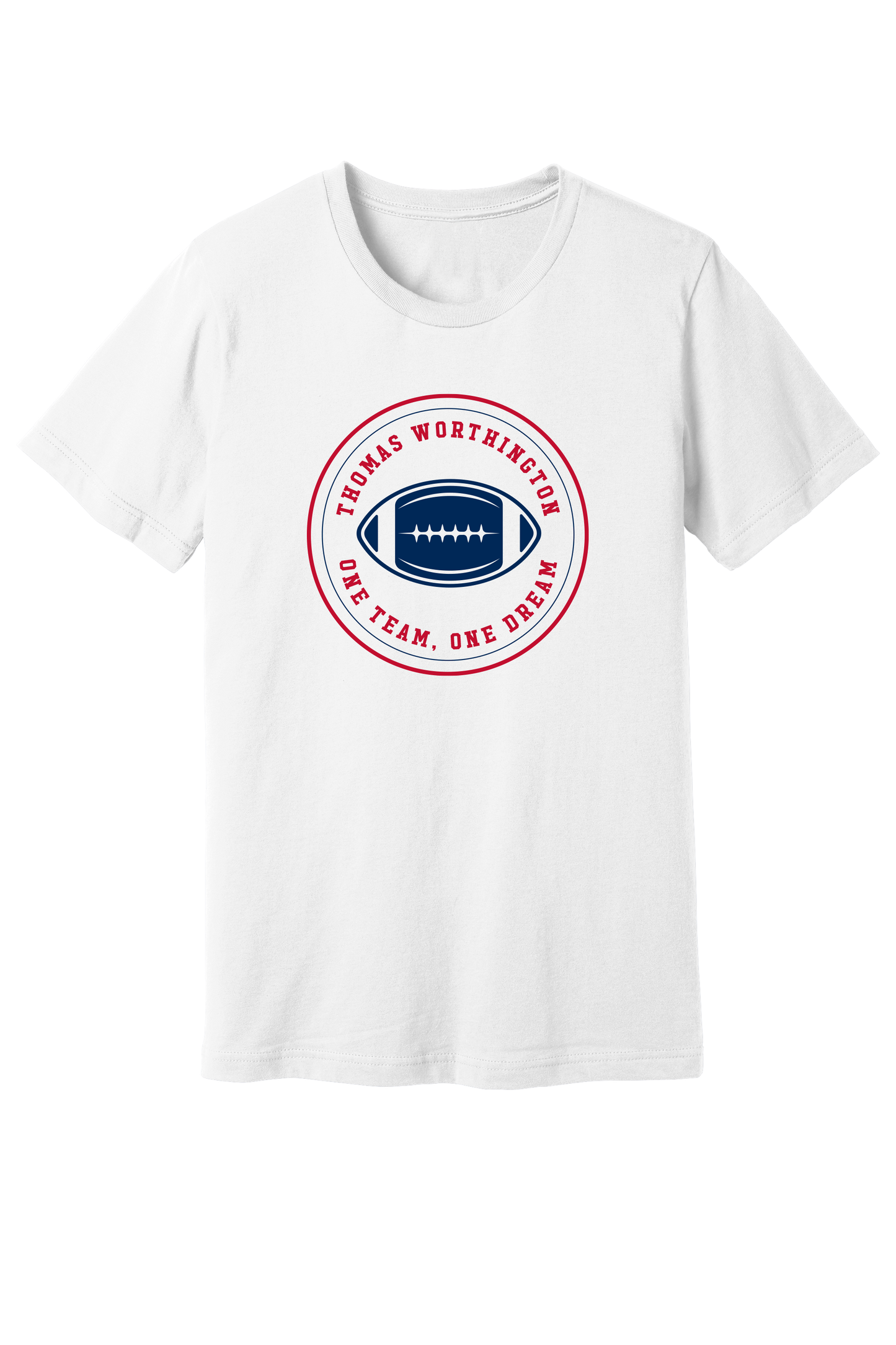 "Thomas Worthington One Team, One Dream" Football Gildan Softstyle Comfort Unisex Tee