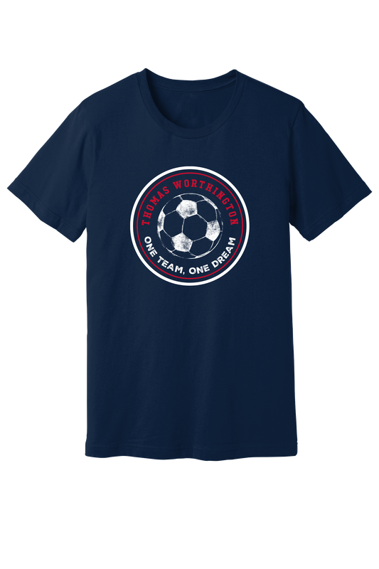 "Thomas Worthington One Team, One Dream" Soccer Gildan Softstyle Comfort Unisex Tee