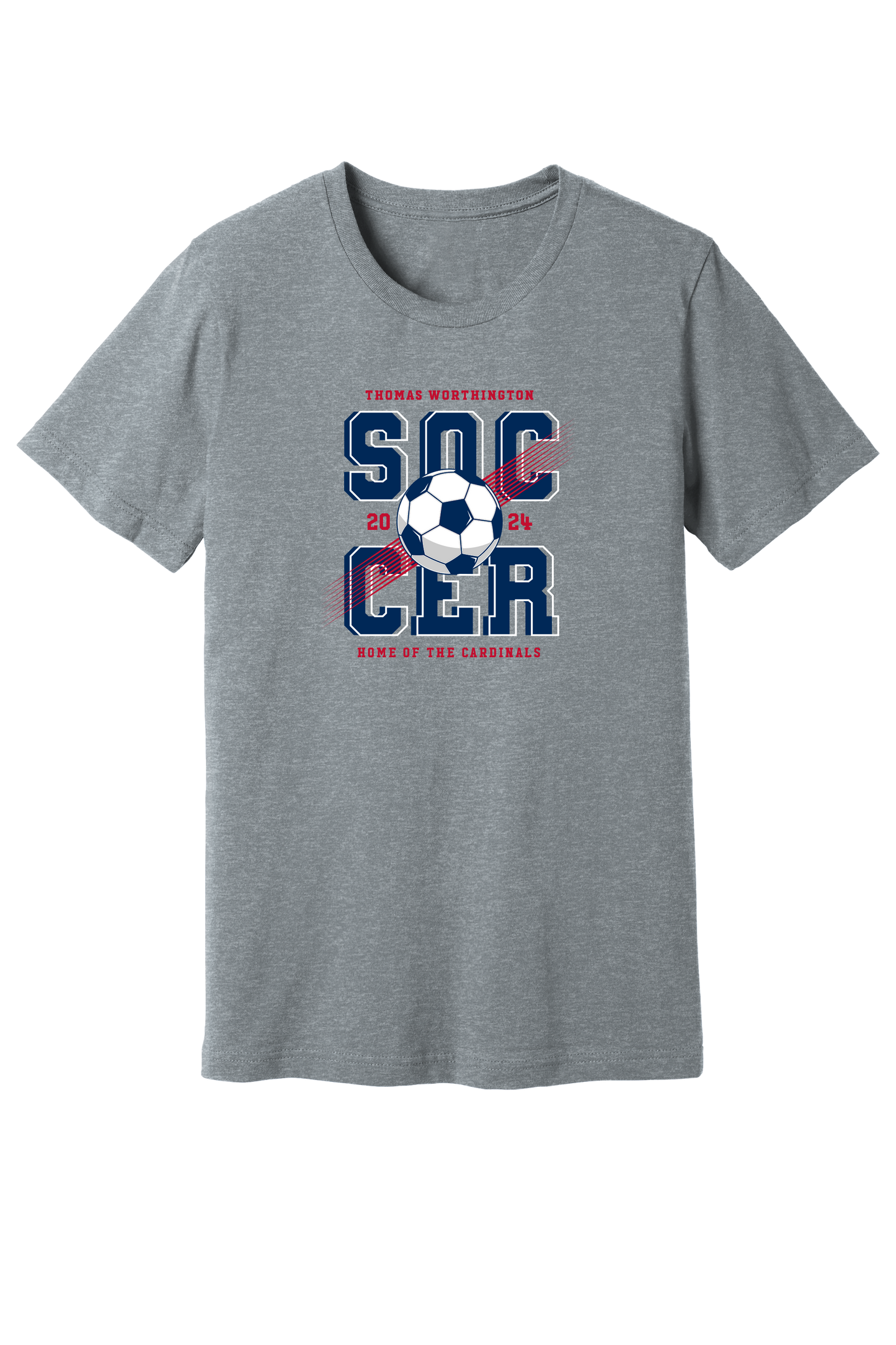 "Thomas Worthington Soccer: Home of the Cardinals" Gildan Softstyle Comfort Unisex Tee