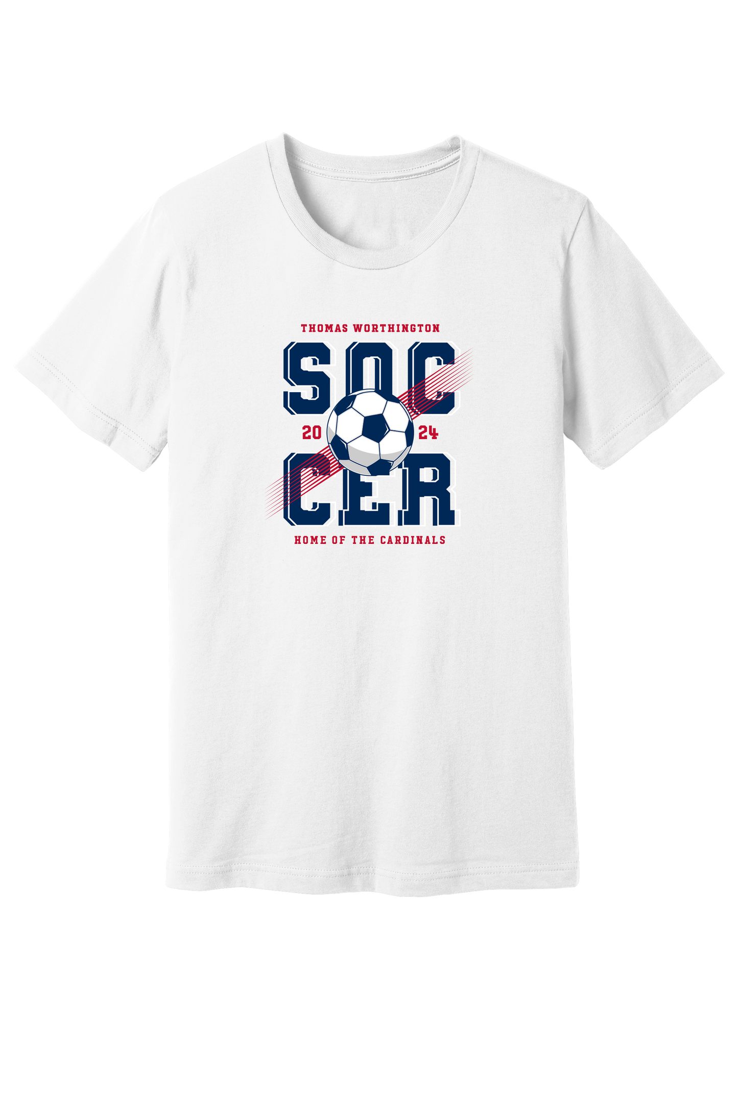 "Thomas Worthington Soccer: Home of the Cardinals" Gildan Softstyle Comfort Unisex Tee