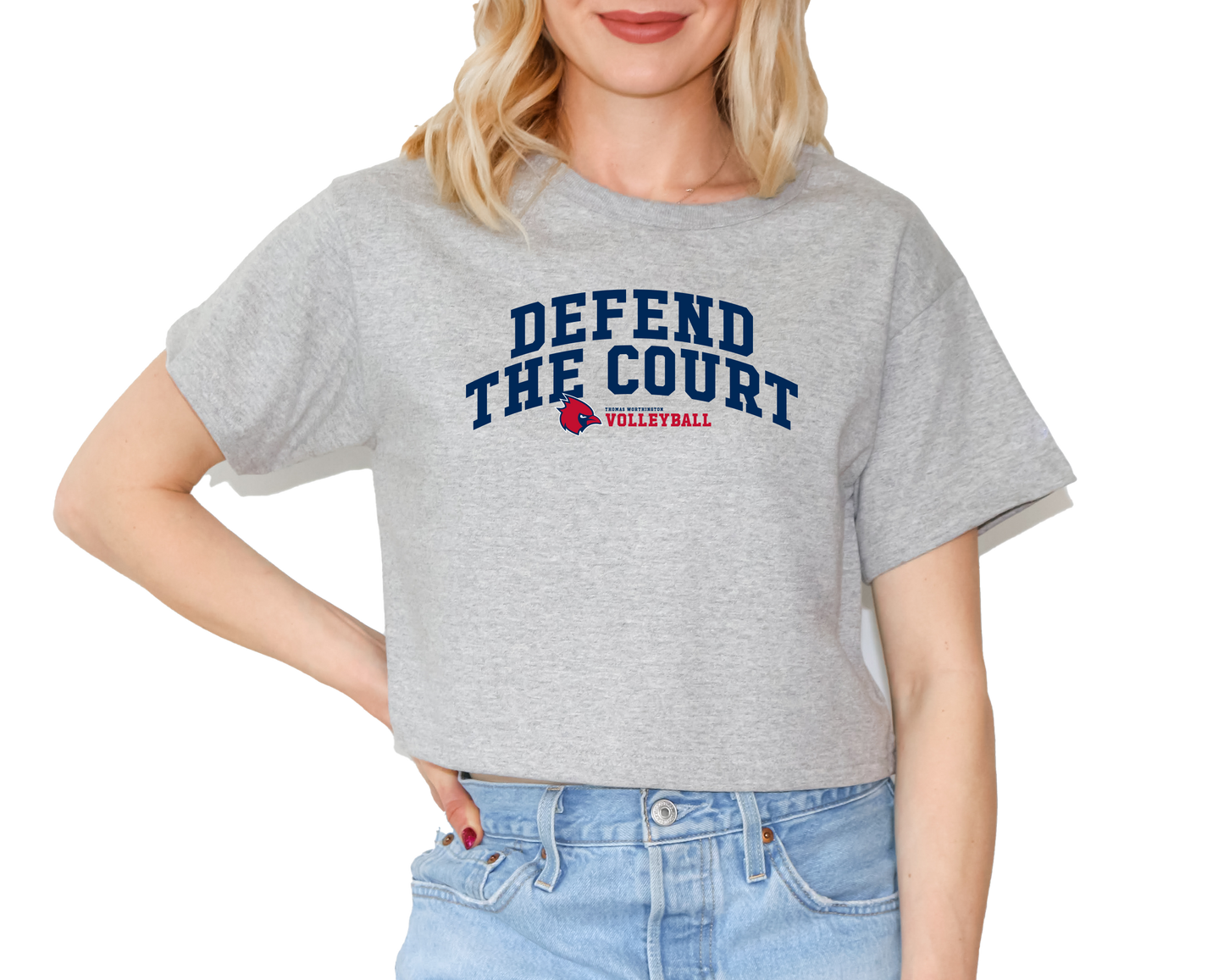 Women's Thomas Worthington "Defend the Court" Champion Boxy Fit Crop Tee