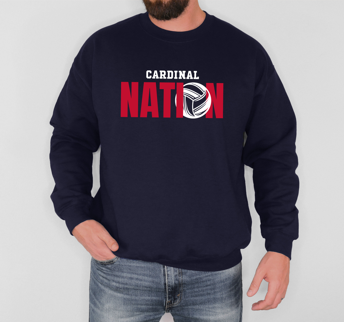 "Cardinal Nation" Volleyball Gildan Comfort Heavy Blend Crewneck Sweatshirt