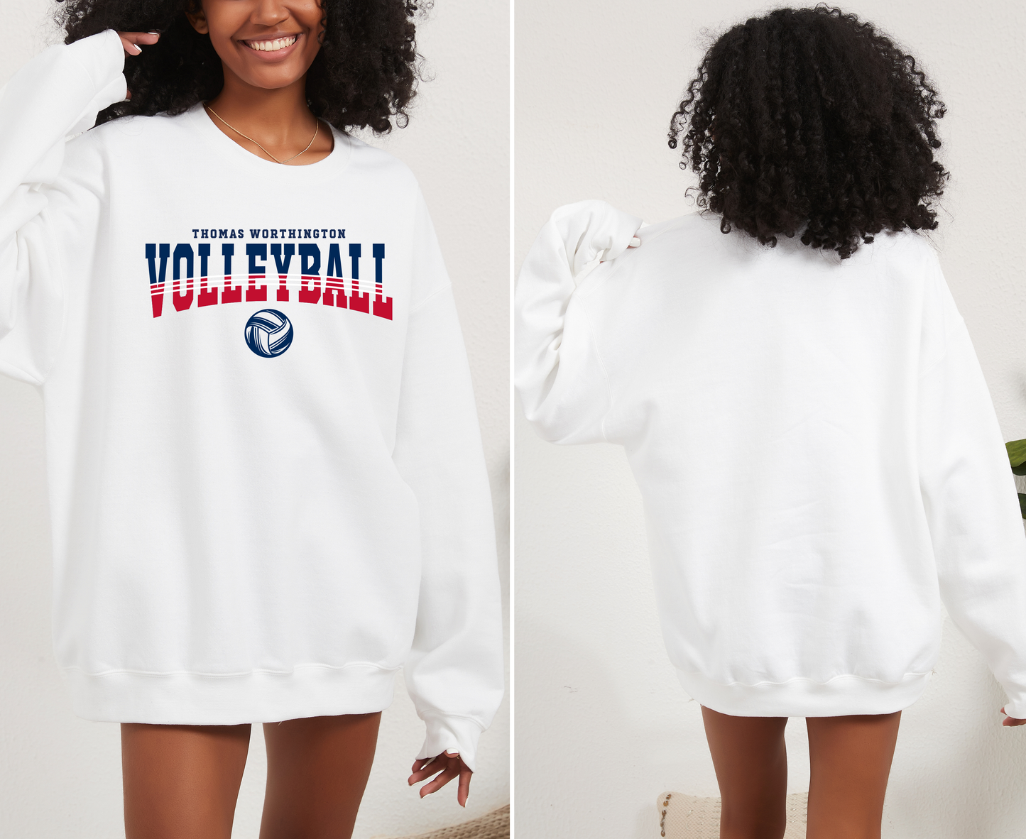 "Thomas Worthington Volleyball" Gildan Comfort Heavy Blend Crew Sweatshirt