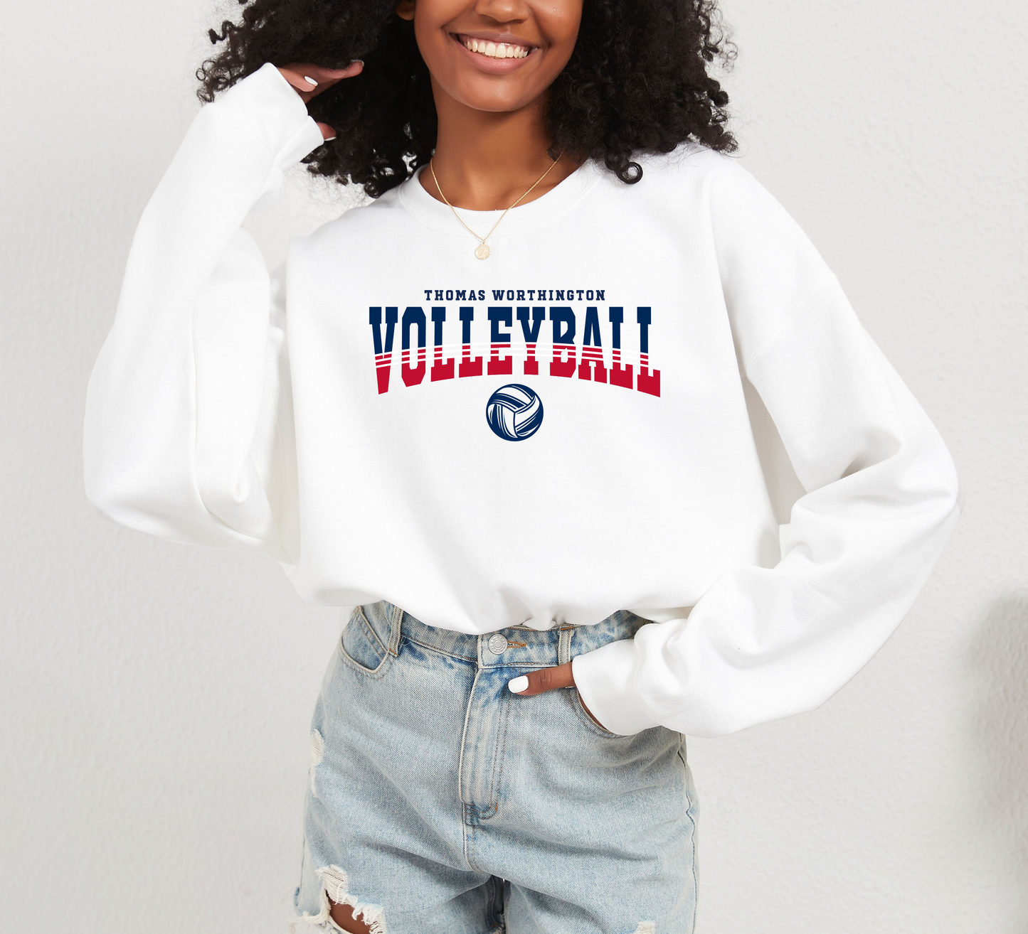 "Thomas Worthington Volleyball" Gildan Comfort Heavy Blend Crew Sweatshirt