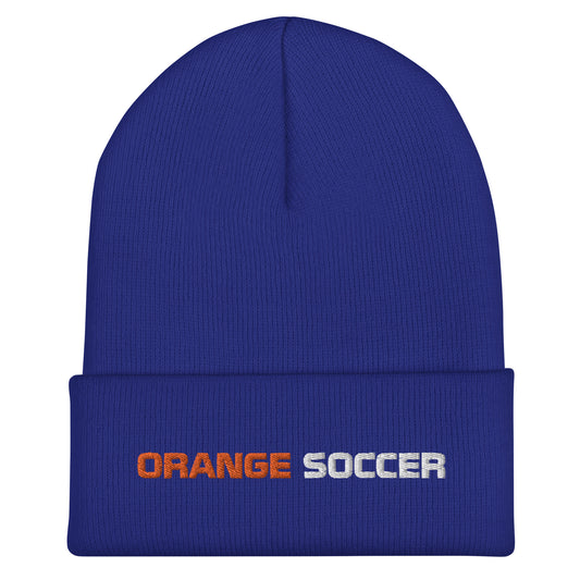 "Orange Soccer" Unisex Embroidered Cuffed Beanie