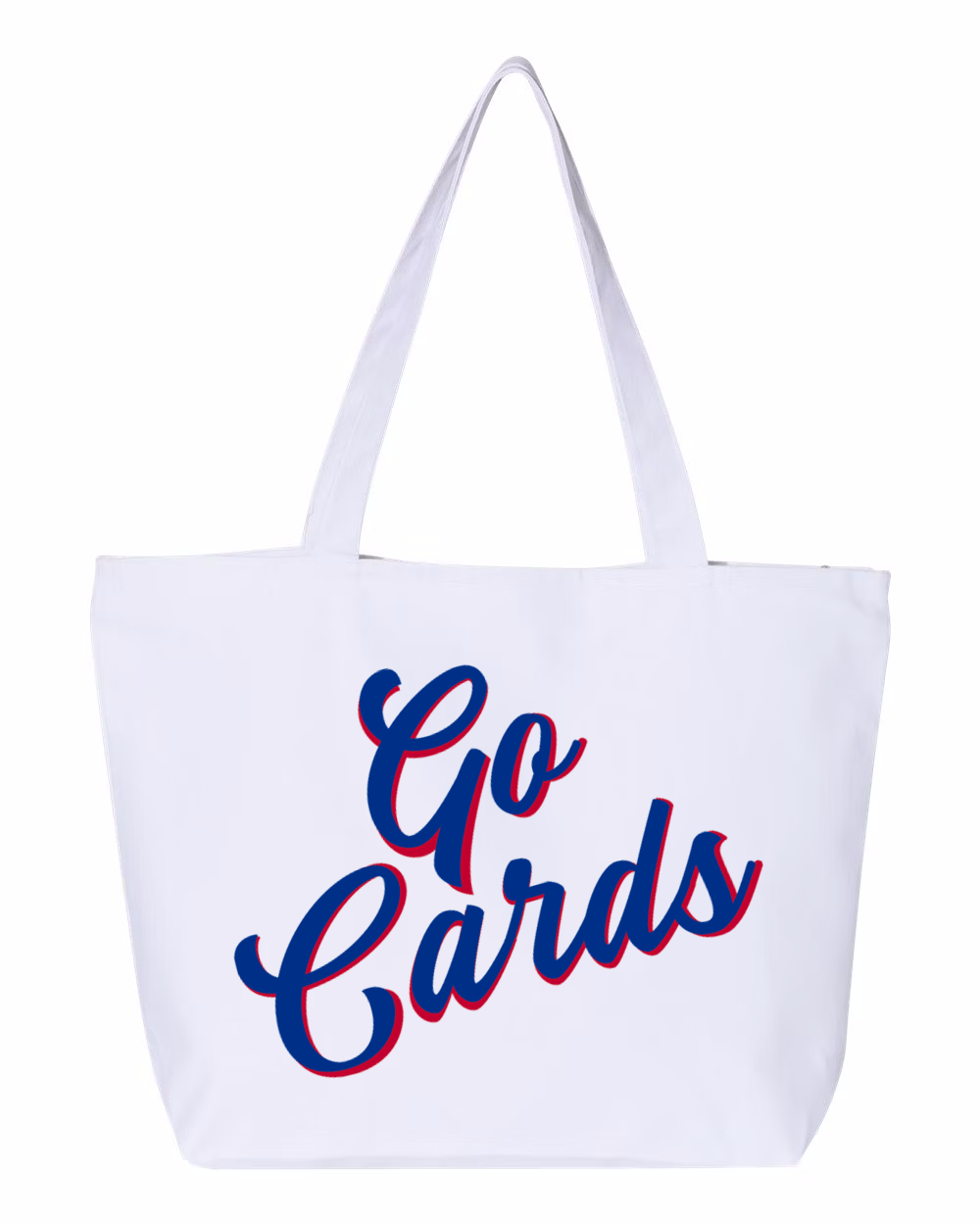 "Go Cards" Zippered Canvas Tote